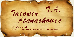 Tatomir Atanasković vizit kartica